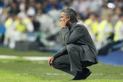 José Mourinho, durante un partido con el Real Madrid