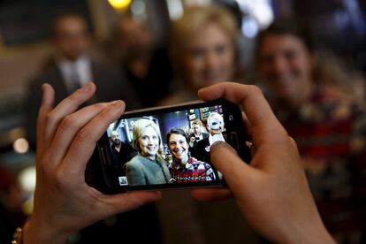 Hillary Clinton en campaña en Minneapolis (Minnesota)