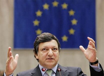 El presidente de la Comisión Europea, José Manuel Durão Barroso, hablando en Bruselas.