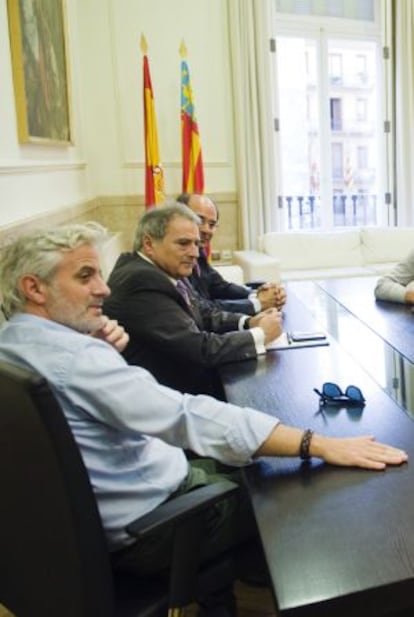 Marcos Benavent, primero por la izquierda, junto a Alfonso Rus.