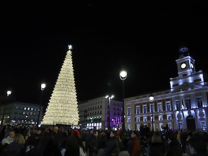 La Puerta del Sol durante el evento de encendido de luces de Navidad este 23 de noviembre.