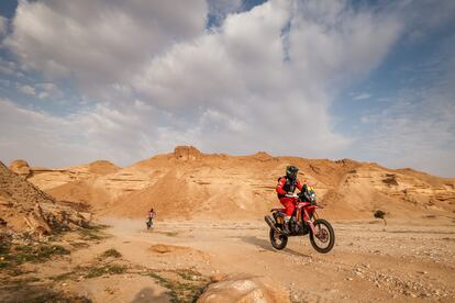 Ricky Brabec (Honda), durante la quinta etapa de Rally Dakar.