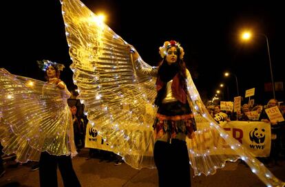 People at the Friday protest march in Madrid, where the COP25 climate summit is being held.