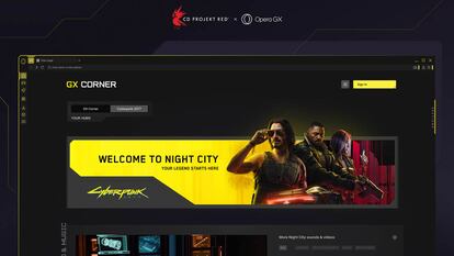 Opera GX nuevo Cyberpunk 2077 Hub