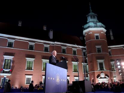 El presidente de EE UU, Joe Biden, este sábado en Varsovia.