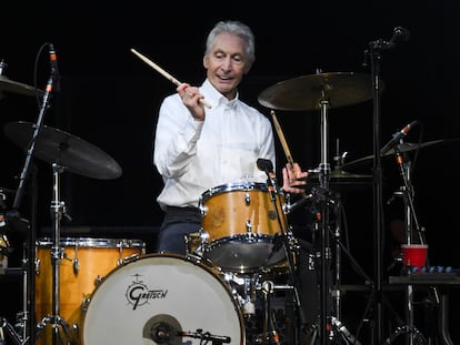 Charlie Watts, durante un concierto de The Rolling Stones en 2017.