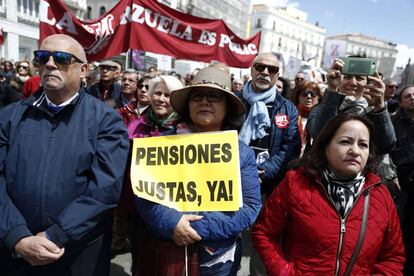 Manifestación por el Primero de Mayo en Madrid.