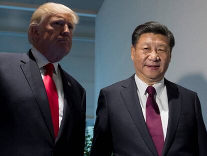 El presidente chino, Xi Jinping, junto al presidente de EE UU, Donald Trump.  