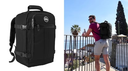 Se trata de una mochila de viaje, de tamaño compacto, con un diseño moderno y funcional.