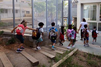 Arranque del curso escolar 2023-2024 en la escuela-instituto Mercé Rodoreda, de Barcelona.