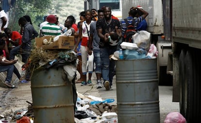 African migrants in Peñas Blancas, Costa Rica, close to the border with Nicaragua.