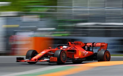 Sebastian Vettel, durante la clasificación en el circuito de Montreal.