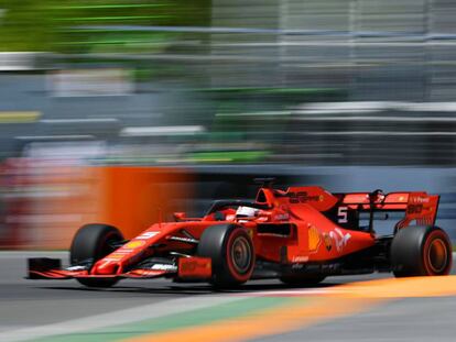 Sebastian Vettel, durante la clasificación en el circuito de Montreal.