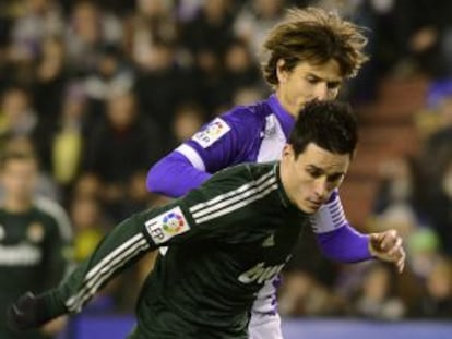 Callej&oacute;n, durante el partido ante el Valladolid