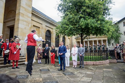   The Lehendakari, Imanol Pradales, during the events held at the Gernika Assembly House.