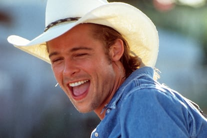 Brad Pitt smiling in a scene from 'Thelma & Louise', 1991.