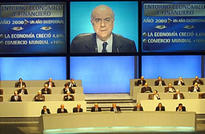 Francisco González, durante la última junta de accionistas celebrada en Bilbao.