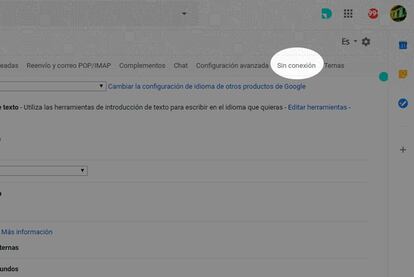 Modo sin conexión Gmail