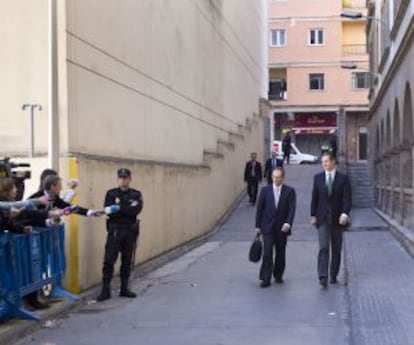 Urdangarin y su abogado llegan a los juzgados de Palma.