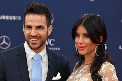 Cesc Fàbregas y Daniella Semaan, en la entrega de los premios Laureus en Montecarlo en febrero de 2019.