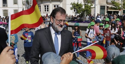 Mariano Rajoy en Vila Real durante su visita a Portugal.