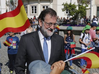 Mariano Rajoy en Vila Real durante su visita a Portugal.