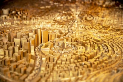 A scale model of Bitcoin City shared by Bukele on social media.