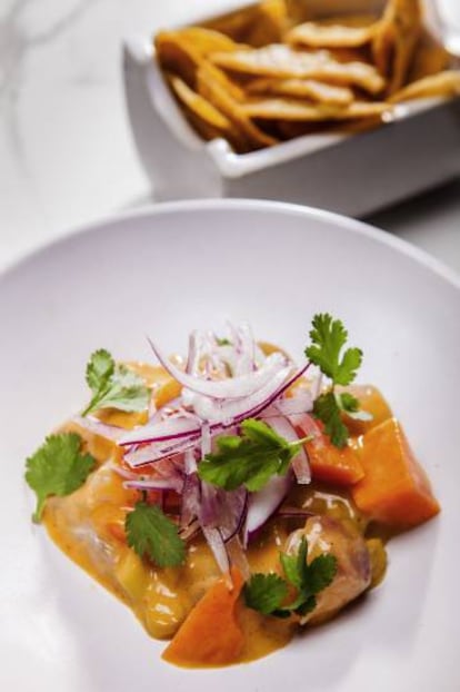 Ceviche de bonito en Topa Sukaldería, en la calle Agirre Miramon.