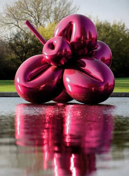 La obra 'Ballon Flower (Magenta)' de Jeff Koons, que será próximamente subastada en Christie's