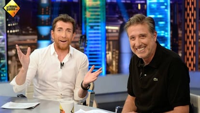 Emilio Aragón, con Pablo Motos en una visita a 'El hormiguero'.