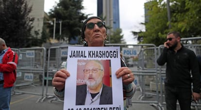 Protesta ante el consulado saudí en Estambul, el pasado 9 de octubre.