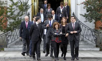 La vicepresidenta del Gobierno, Soraya Sáenz de Santamaría, con los secretarios de Estado y subsecretarios.