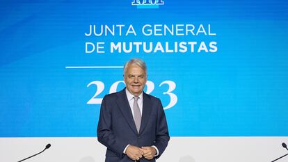 El presidente de Mutua Madrileña, Ignacio Garralda, este viernes en Madrid.