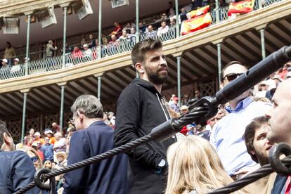 Piqué, este viernes en la Plaza de toros de Valencia.