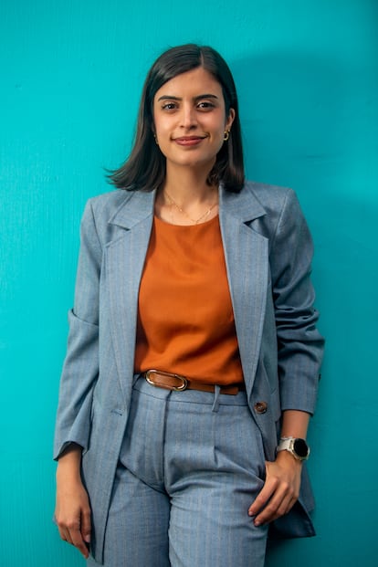 Retrato de la política Tabata Amaral, diputada federal y candidata a la alcaldía de São Paulo, Brasil, para la entrevista. 