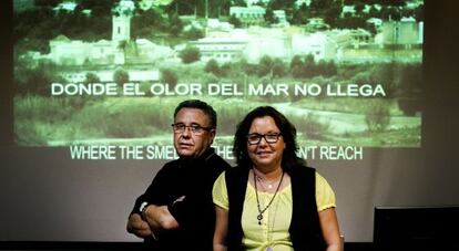 Pedro P&eacute;rez Rosado junto a Lilian Rosado, en la sede de la SGAE de Valencia.  