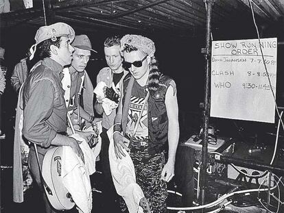 The Clash en gira por EE UU. En el <i>backstage</i> de un <i>show</i> compartido con David Johansen (The New York Dolls) y The Who