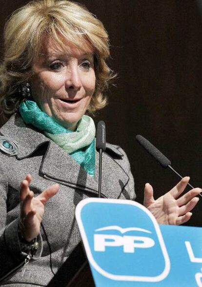 Esperanza Aguirre, durante su intervención en un acto en Santander.