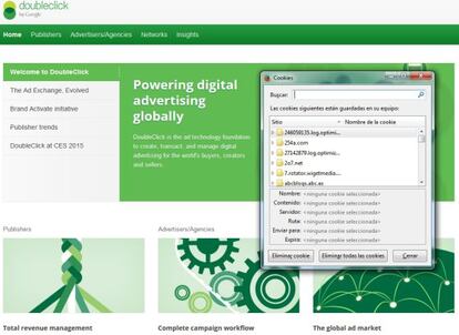 La mayor&iacute;a de las &#039;cookies&#039; son publicitarias, encabezadas por las instaladas por DoubleClick, presente en la mitad de las web analizadas.