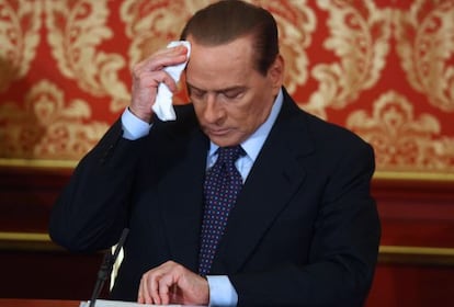 Silvio Berlusconi, durante su conferencia de prensa del 27 de octubre.