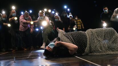 El tenor Allan Clayton, en un ensayo de 'Peter Grimes' en el Teatro Real.