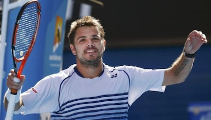 Stan Wawrinka celebra la victoria ante Kei Nishikori