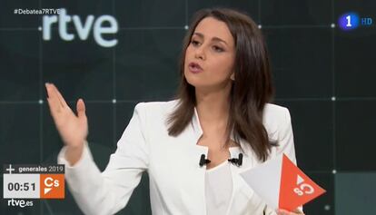 Inés Arrimadas durante el debate. 