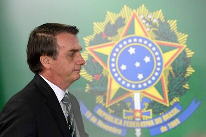 Bolsonaro, durante a cerimônia de posse do novo ministro da Educação, na semana passada.