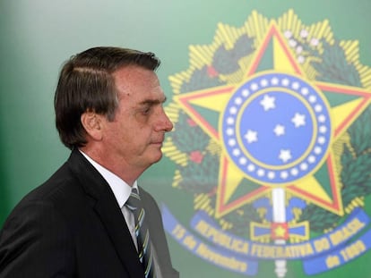 Bolsonaro, durante a cerimônia de posse do novo ministro da Educação, na semana passada.