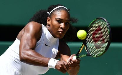 Serena, durante el partido frente a Vesnina.