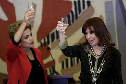 Dilma Rousseff e Cristina Kirchner na cúpula do Mercosul.