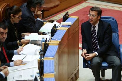 Feijoó en el Parlamento gallego.