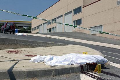 El cuerpo de Mercedes Galdeano Urrea, asesinada a tiros en Ayegui (Navarra).