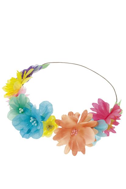 Diadema con flores en colores neón de Claire's (8,50 euros).